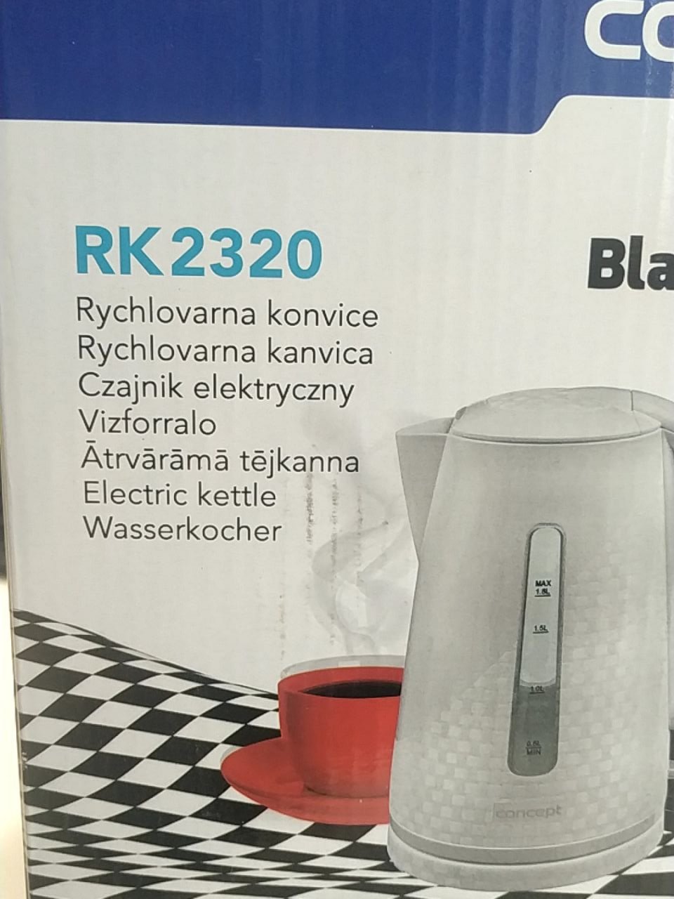 Rychlovarná konvice bílé barvy Concept RK 2320