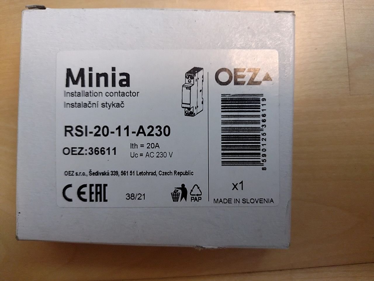 Instalační stykač Minia OEZ:36611