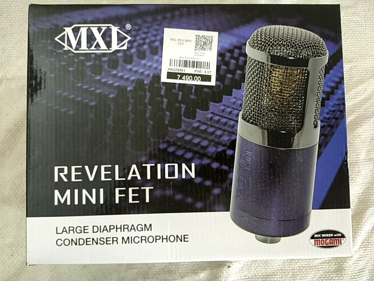 Kondenzátorový mikrofon, XLR, modrý s černými chromovými akcenty Mogami MXL