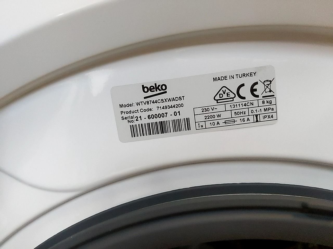 Pračka s předním plněním Beko WTV8744CSXWADST