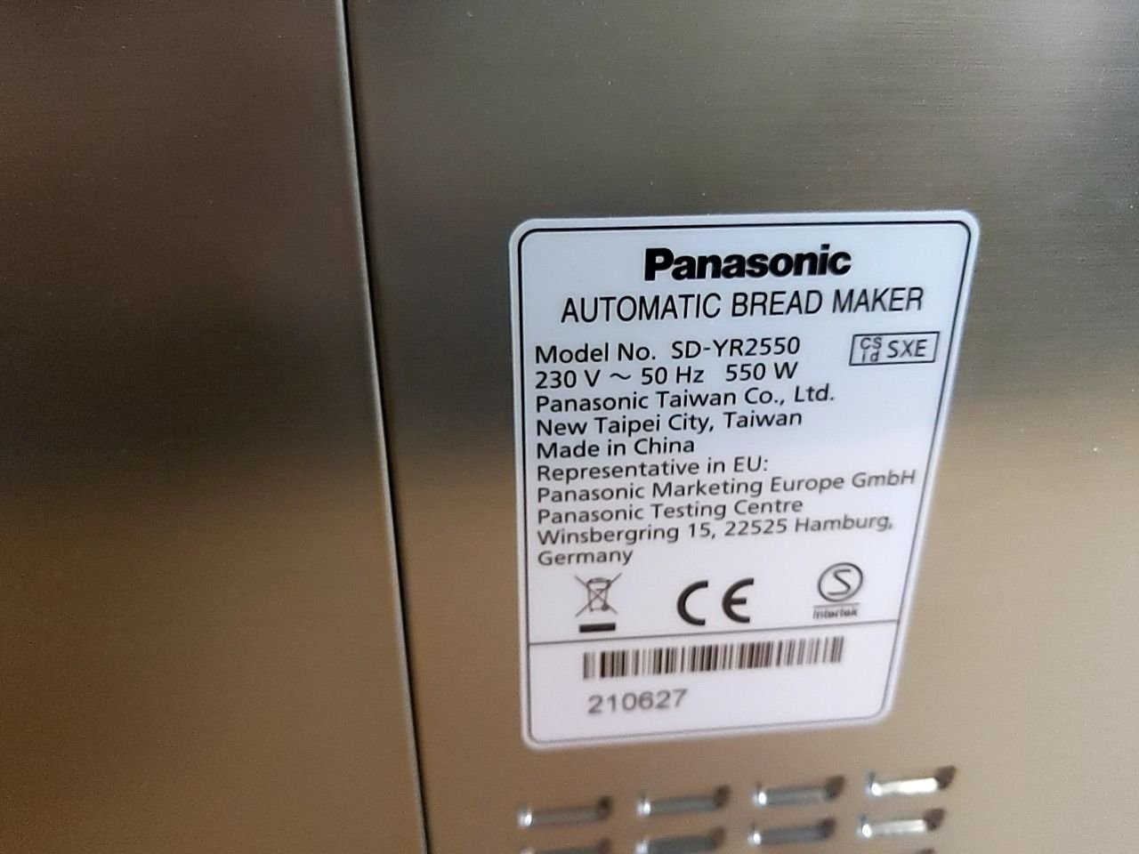 Domácí pekárna příkon s příkonem 550 W a hmotnosti náplně 650 g Panasonic SD- YR2550