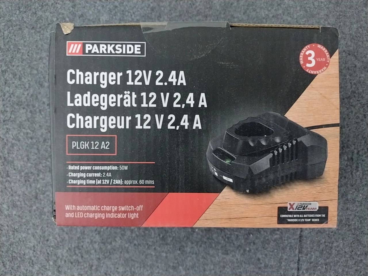 Nabíječka kompatibilní se všemi akumulátory  série „PARKSIDE X 12 V Team" Parkside- Lidl PLGK 12 A2