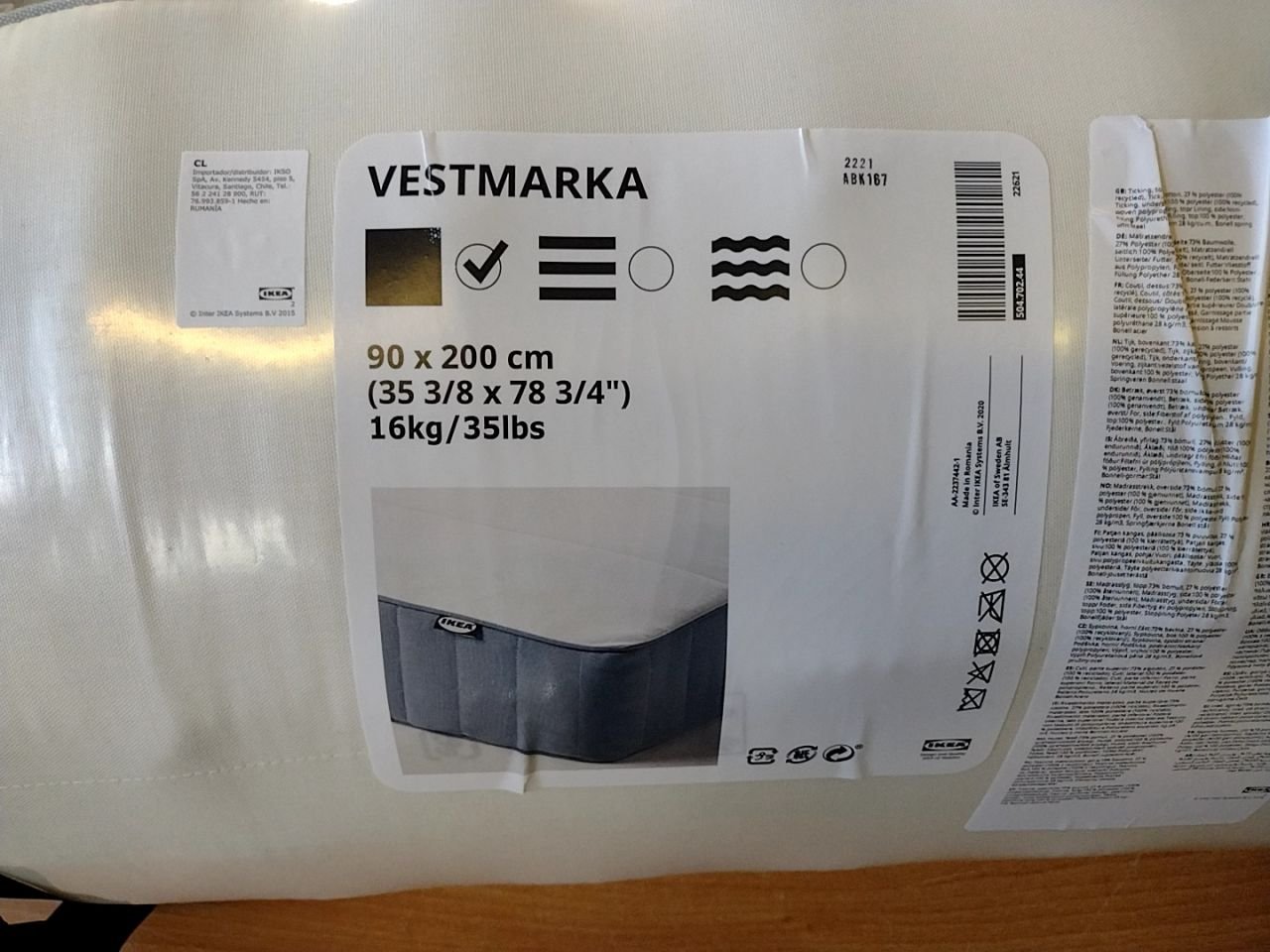 Pružinová matrace 90 x 200 cm Ikea VESTMARKA