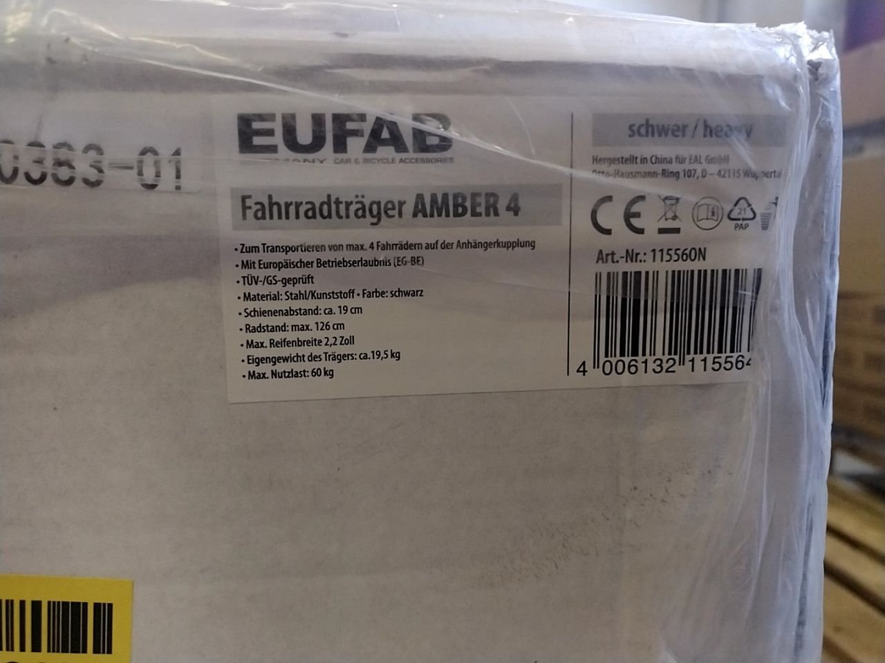 Nosič jízdních kol - 4 kola EUFAB Amber IV