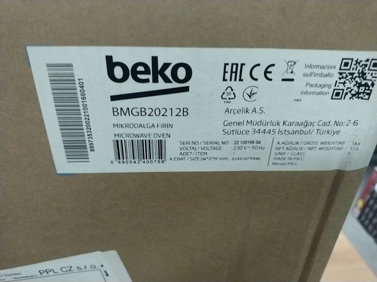 Vestavná mikrovlnka Beko BMGB 20212 Bvvv