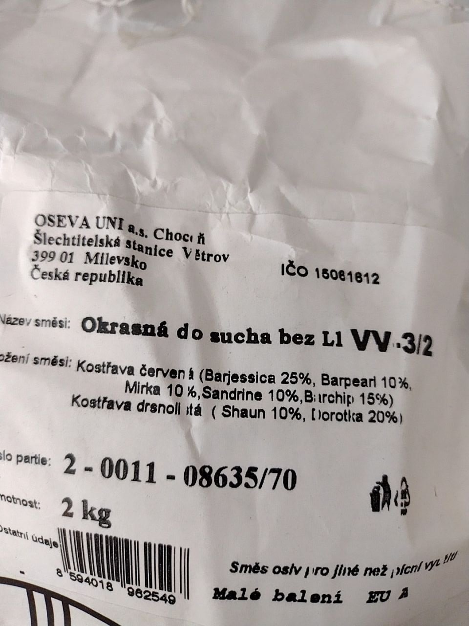 Směs na osení- okrasná do sucha Oseva Uni 2 kg