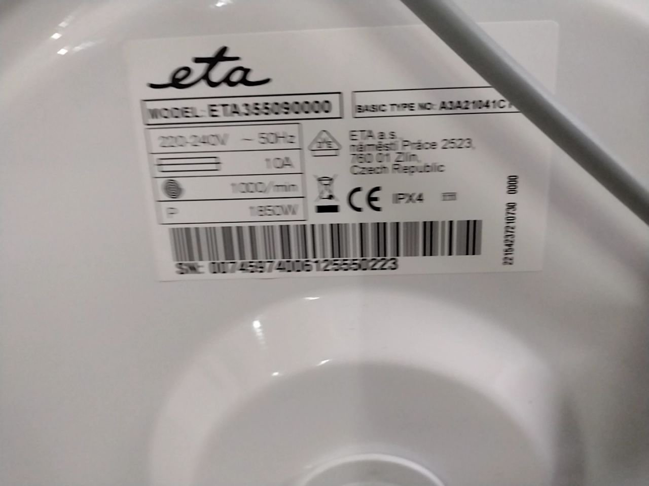 Úzká pračka s předním plněním ETA 355090000