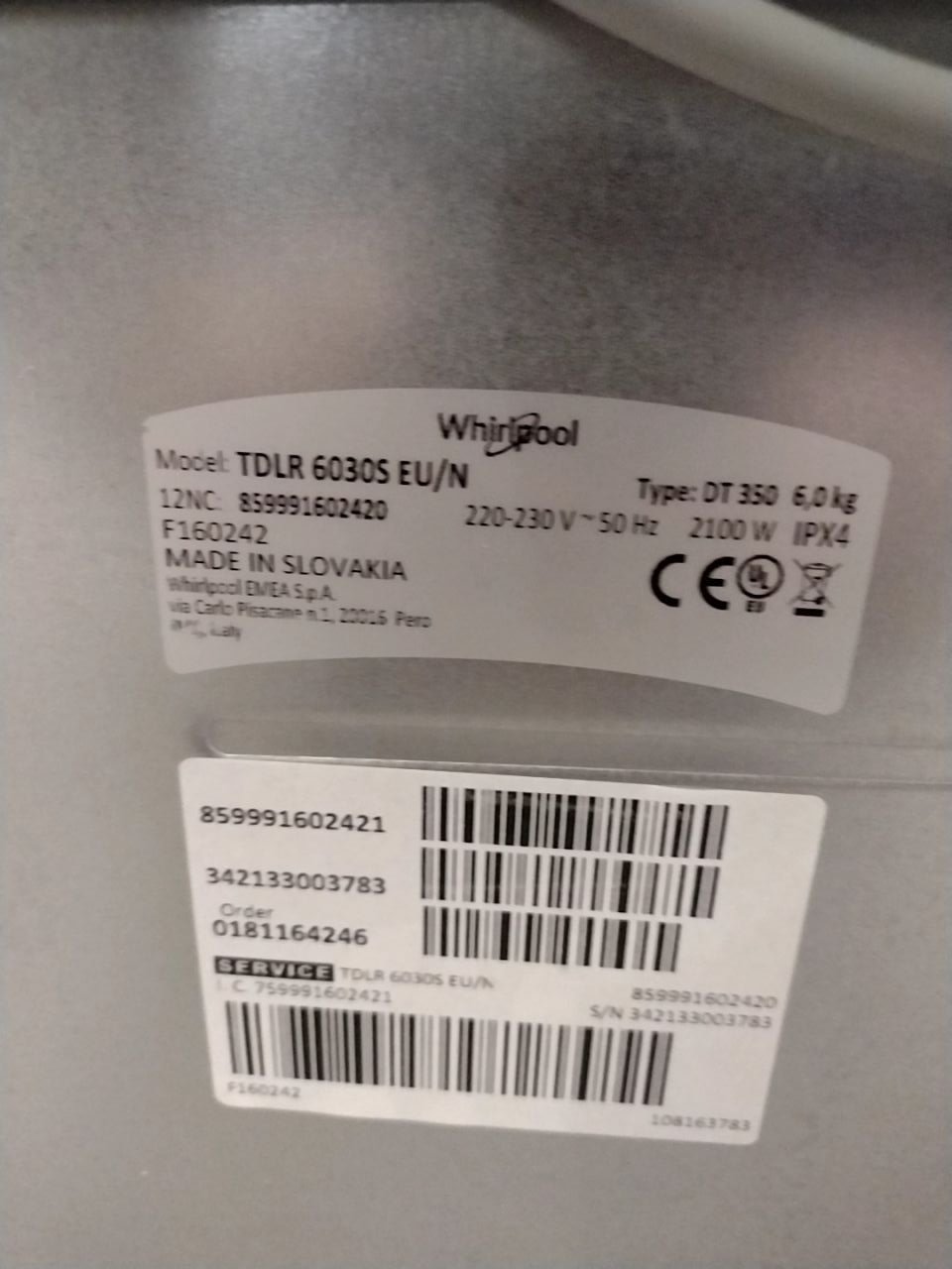 Pračka s horním plněním Whirlpool TDLR 6230SS EU/N