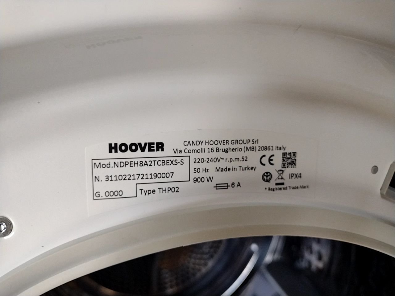 Volně stojící sušička Hoover NDPEH8A2TCBEXS-S