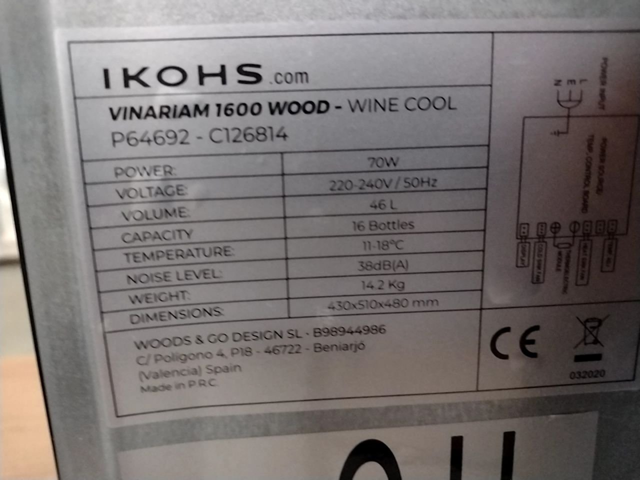 Vinotéka IKOHS VINARIAM WOOD 1600