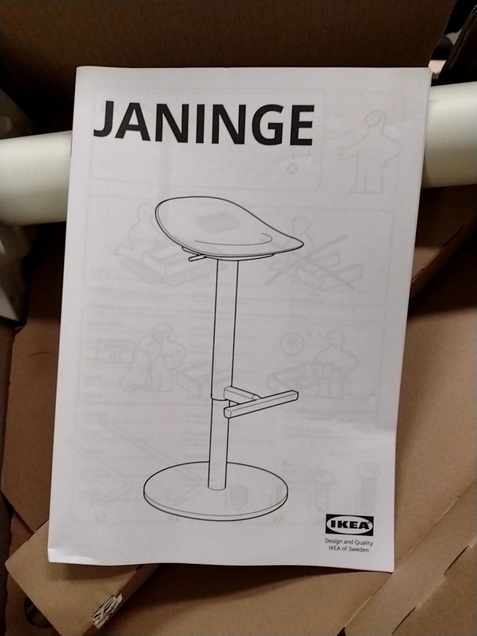 Bílá barová stolička Ikea Janinge