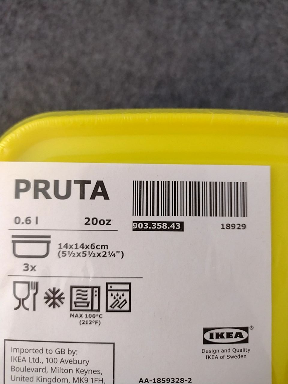 Dóza na potraviny - 3 ks Ikea Pruta