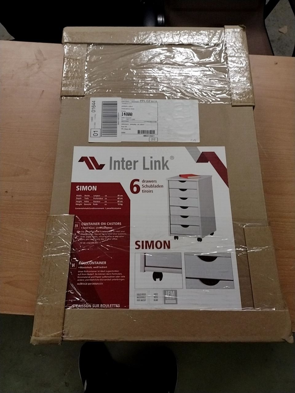 Zásuvkový kontejner s kolečky Simon bílý Halmar