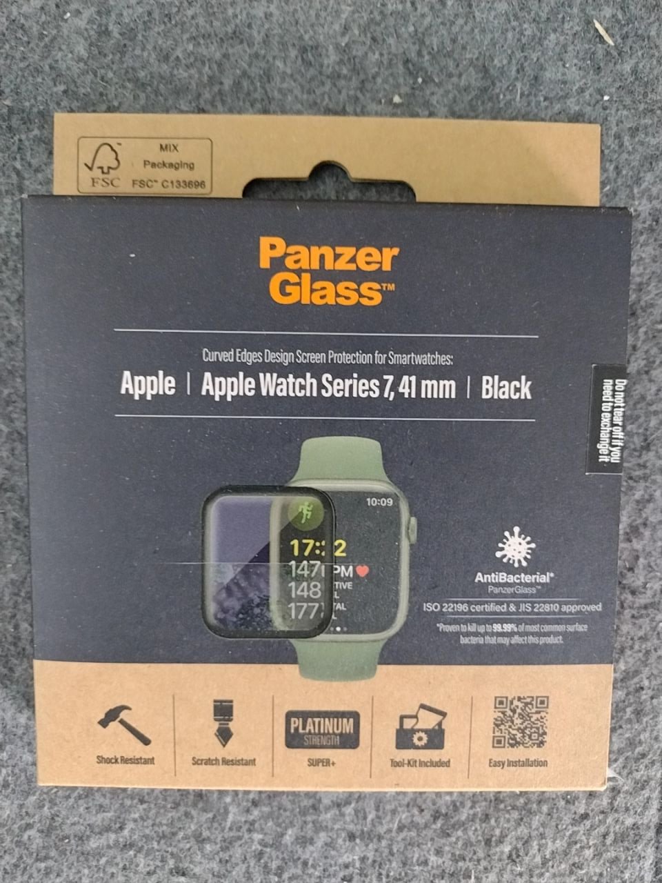 Ochranné sklo Apple Watch Series 7 (41mm) černé PanzerGlass