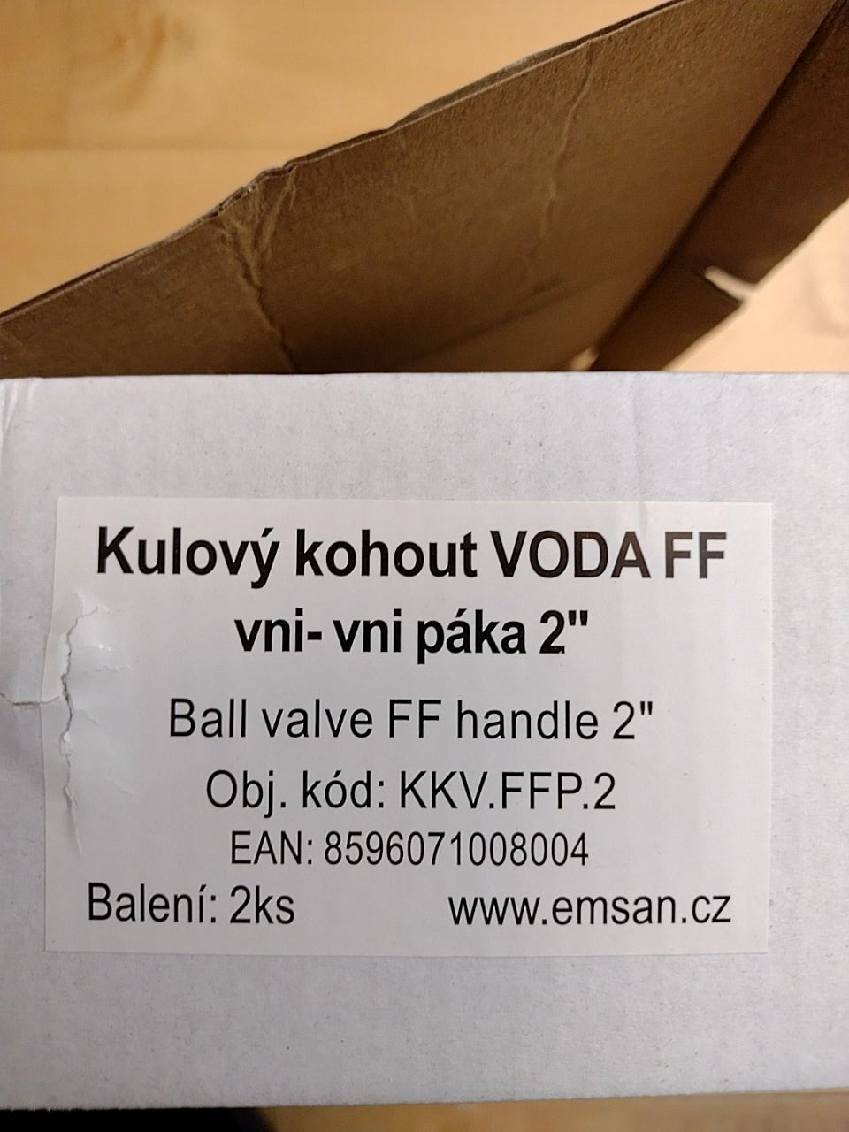 Kulový kohout páka FF 2“ KKV.FFP.2 - 2 ks EMSAN 