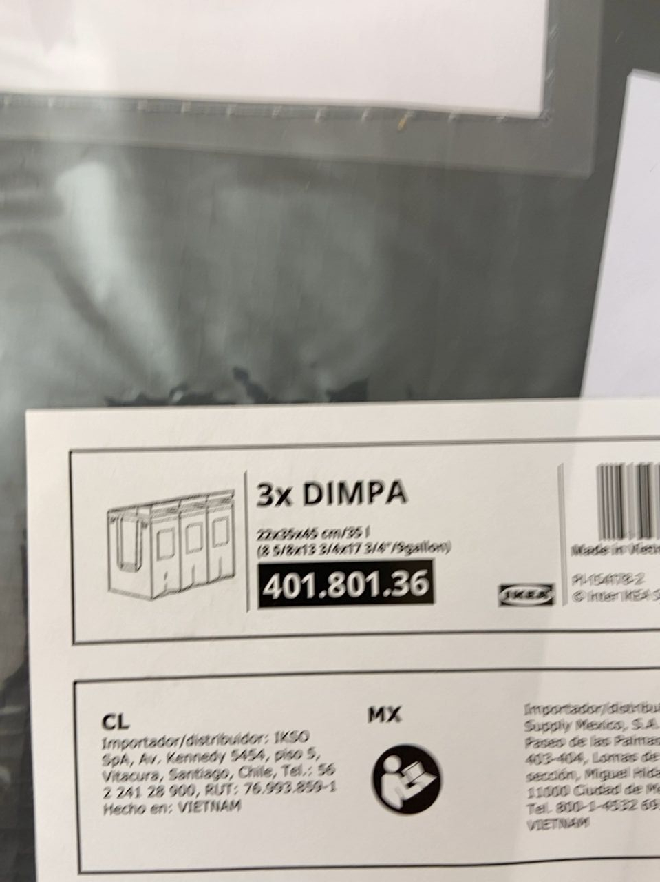 Tašky na tříděný odpad Ikea Dimpa 3x 