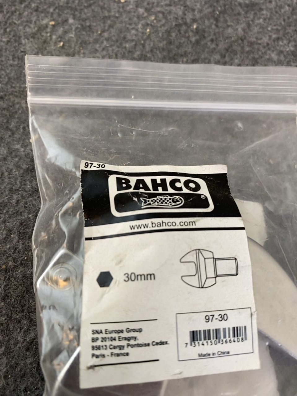 Klíč - vložka 30 mm BAHCO 