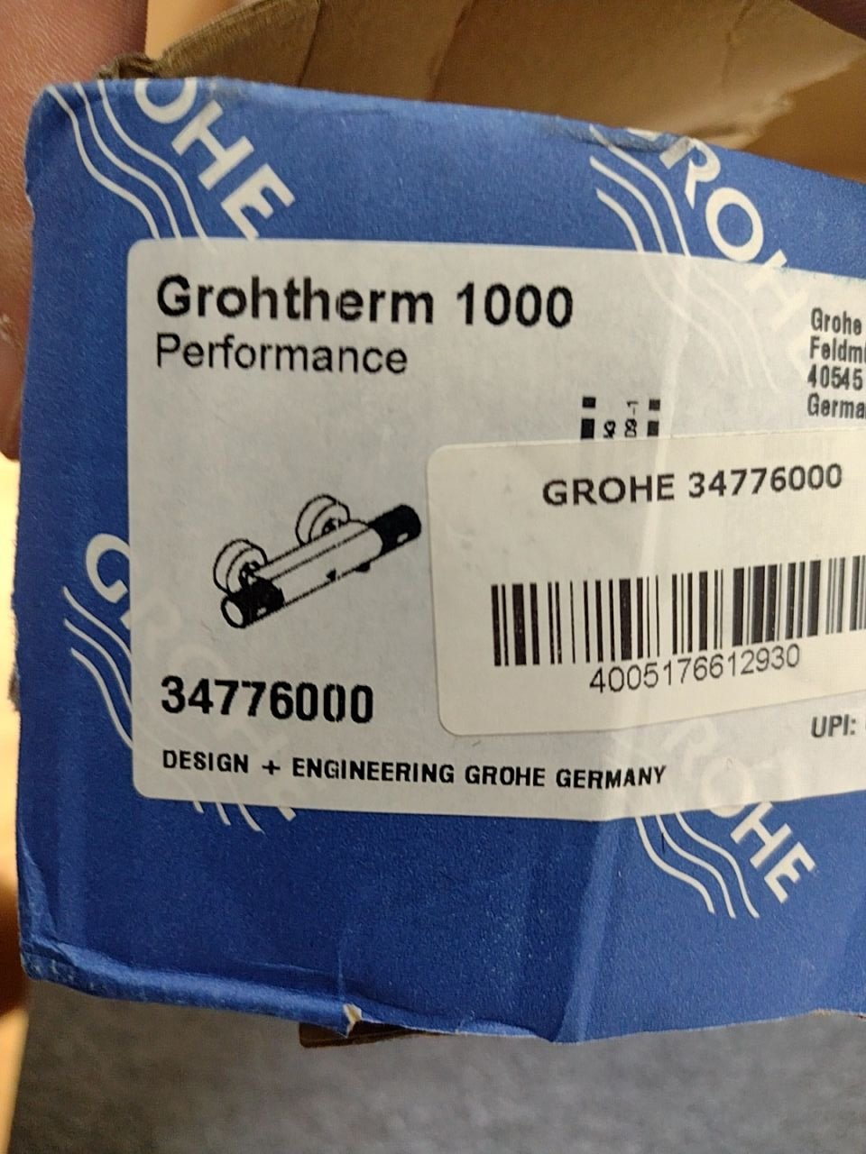 Termostatická nástěnná sprchová baterie Grohe Grohtherm 1000