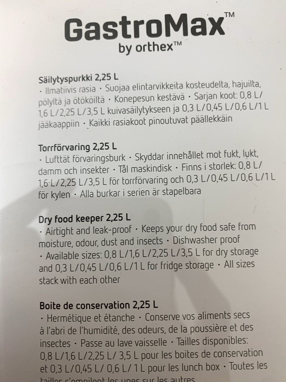 Dóza na špagety Gastromax 2,25 l