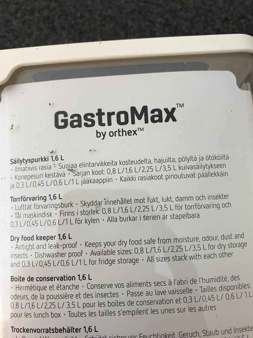 Dóza na potraviny GastroMax 1,6l