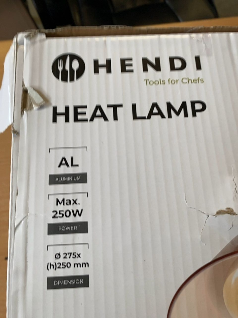 Výškově nastavitelná ohřívací lampa kónická Hendi Měděná, 230V/250W, ø275x(H)250mm