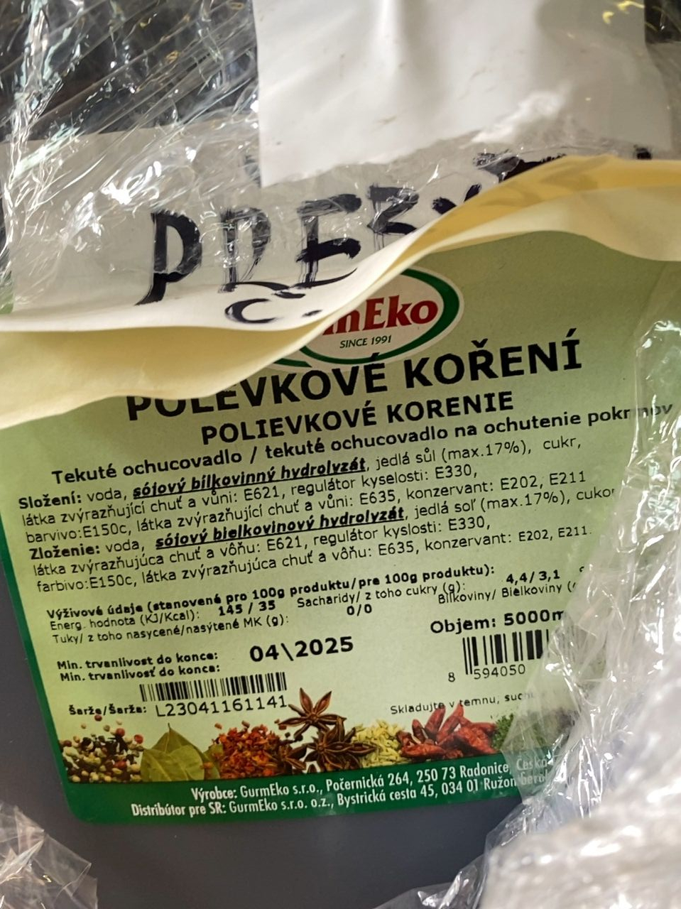 polévkové koření - tekuté 5 l GurmEko 