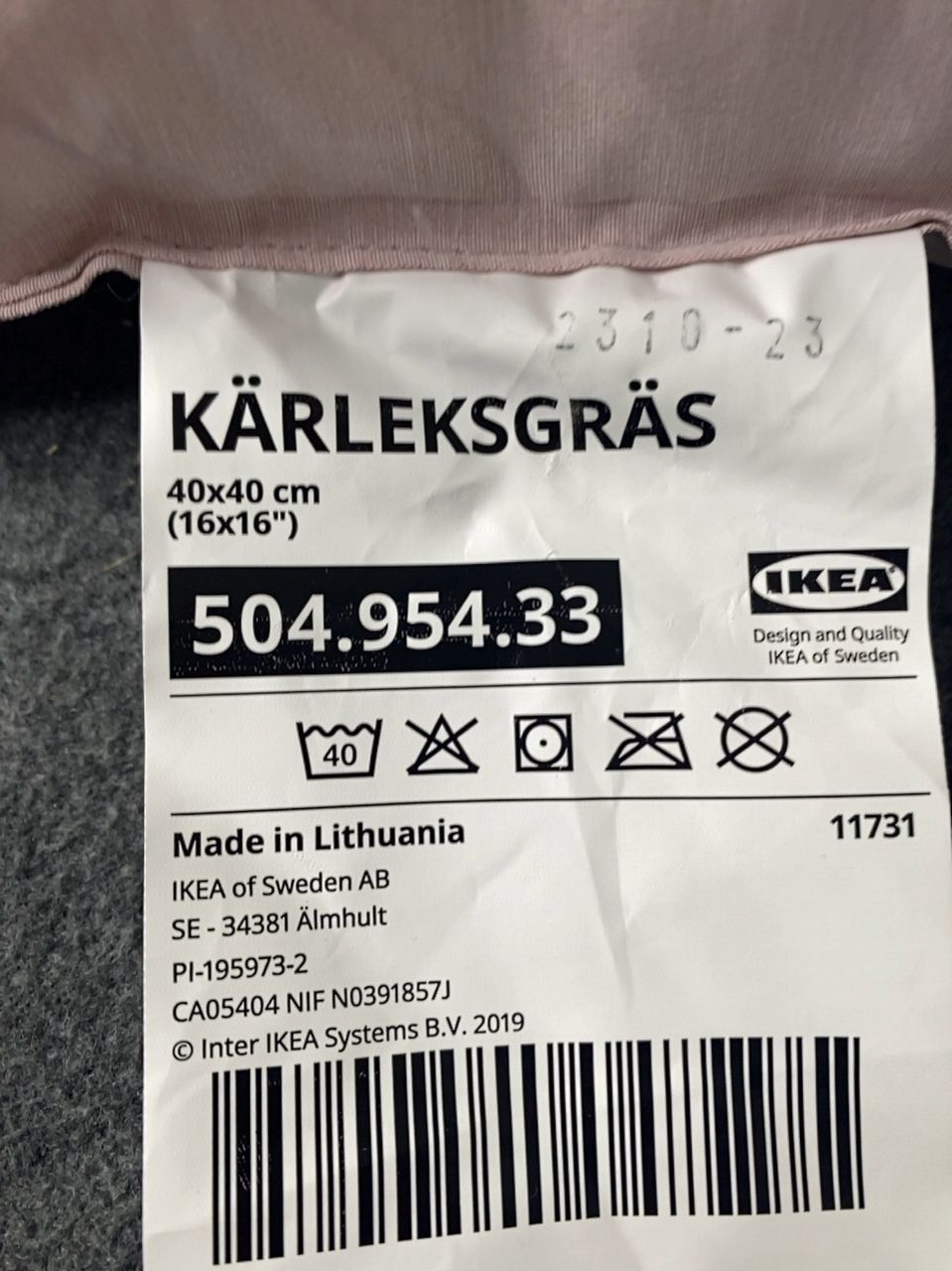 Polštář 40x40 cm - 2 ks Ikea KÄRLEKSGRÄS