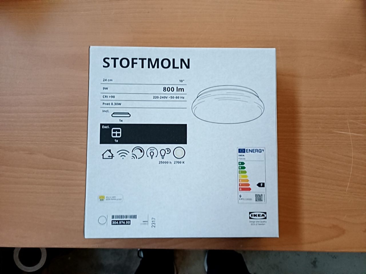 LED stropní/nástěnná lampa Ikea STOFTMOLN