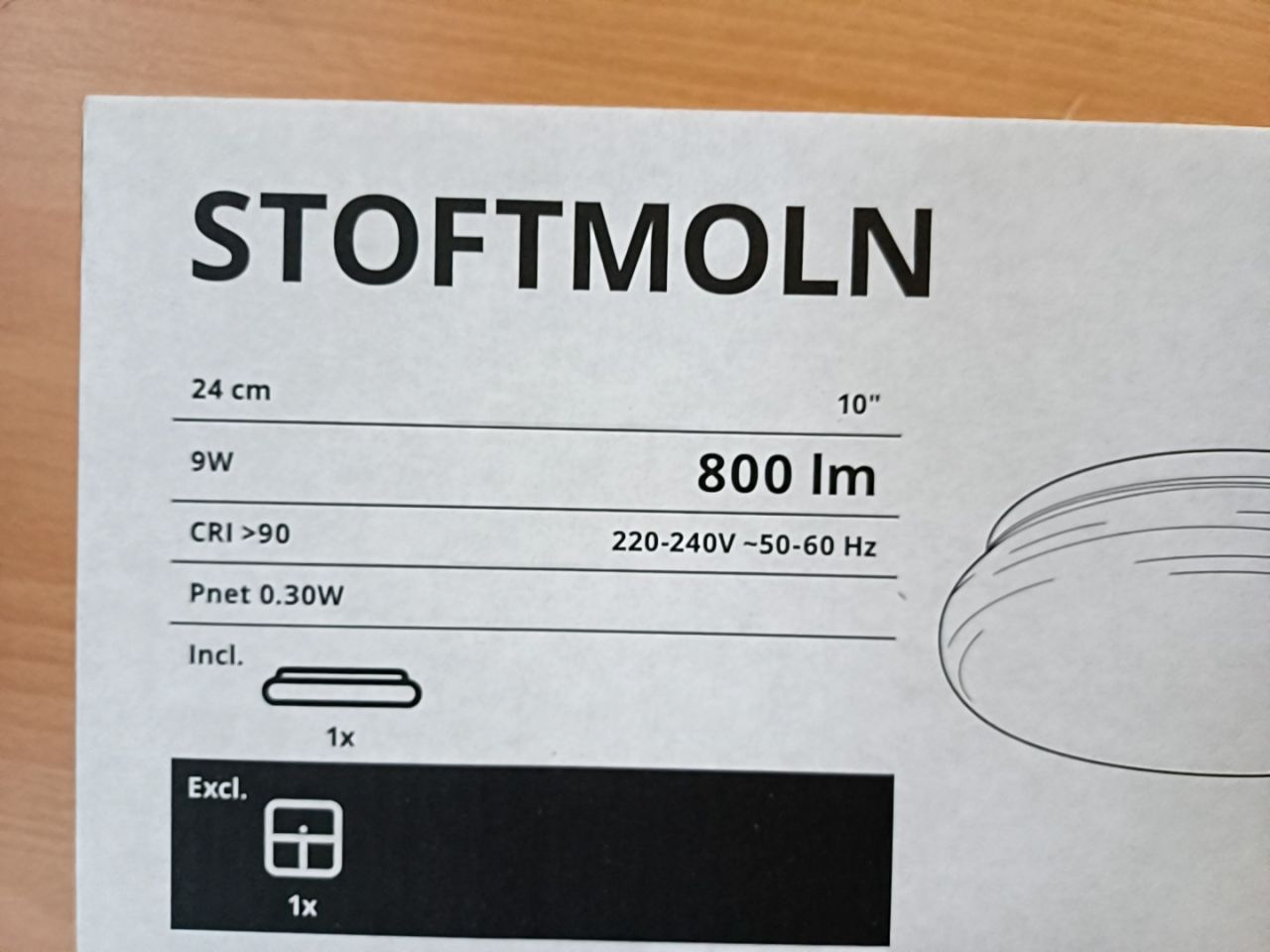 LED stropní/nástěnná lampa Ikea STOFTMOLN