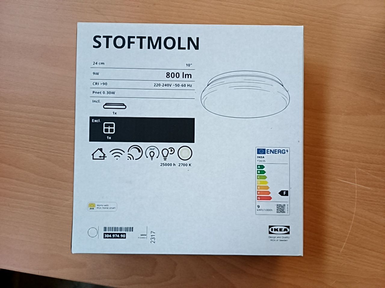 LED stropní/nástěnná lampa Ikea STOFTMOLN