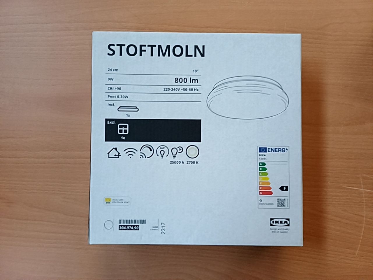 LED stropní/nástěnná lampa Ikea STOFTMOLN