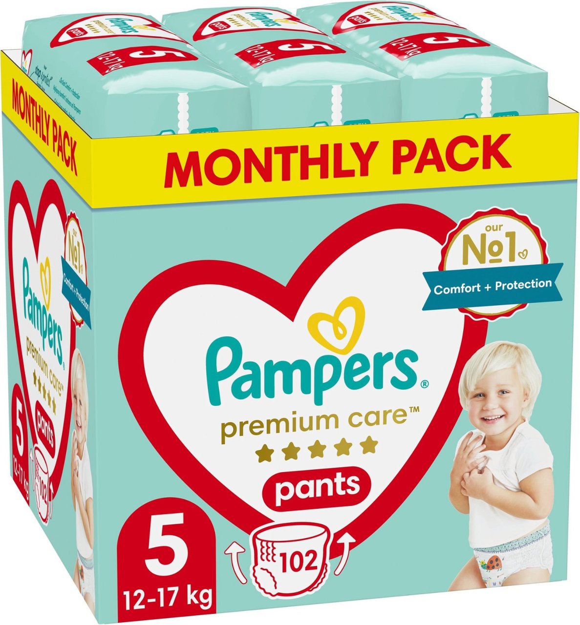 Plenkové kalhotky PAMPERS Premium Care Pants Vel. 5 (102 ks)