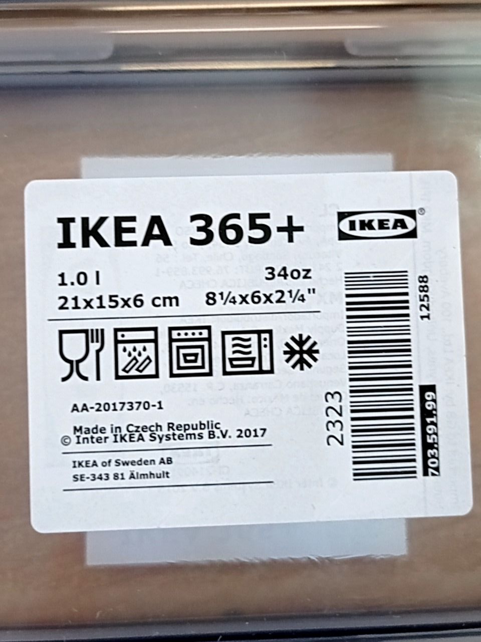 Dóza na potraviny, 1.0 l Ikea 