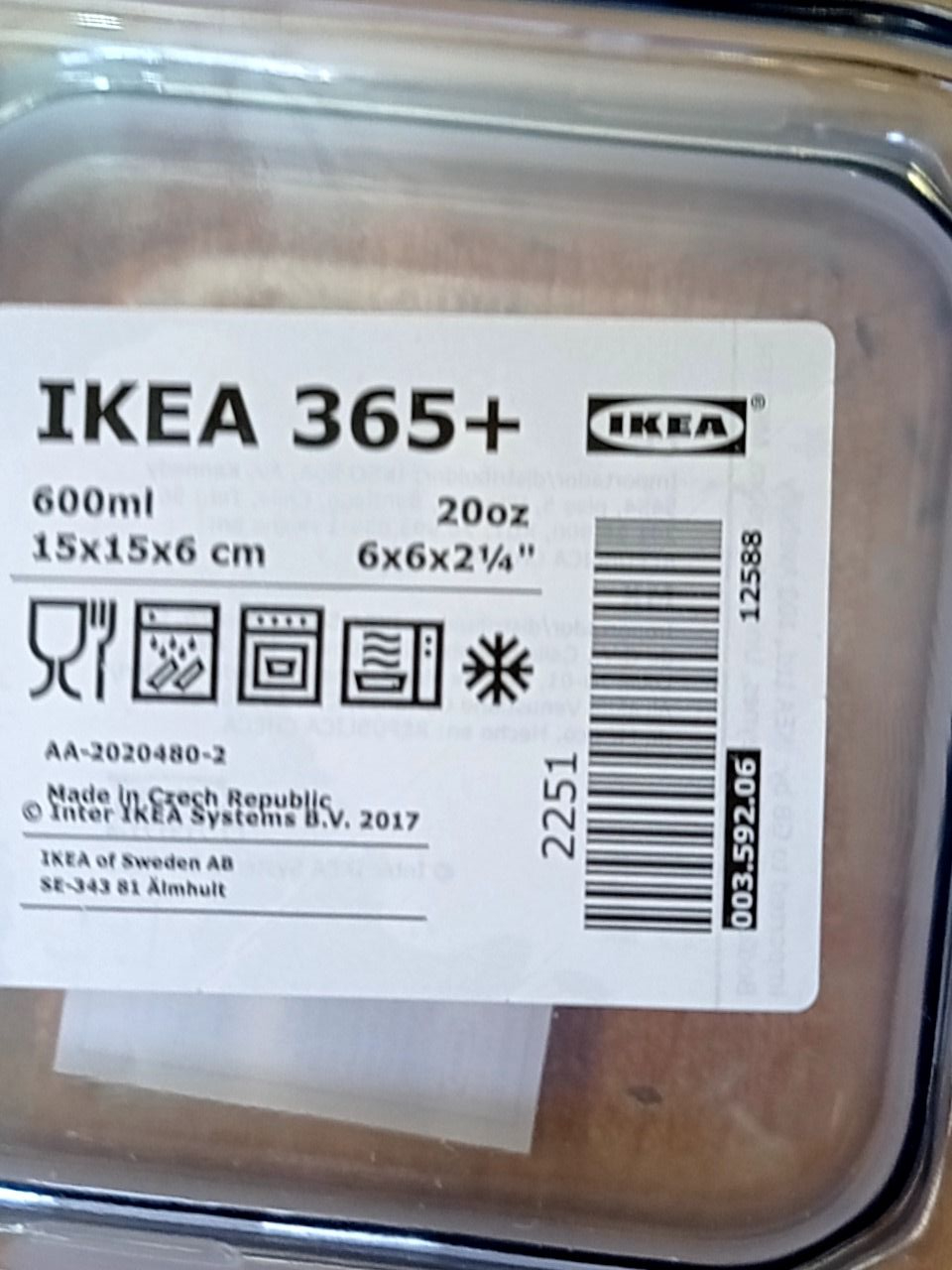 Dóza na potraviny, 600 ml Ikea 