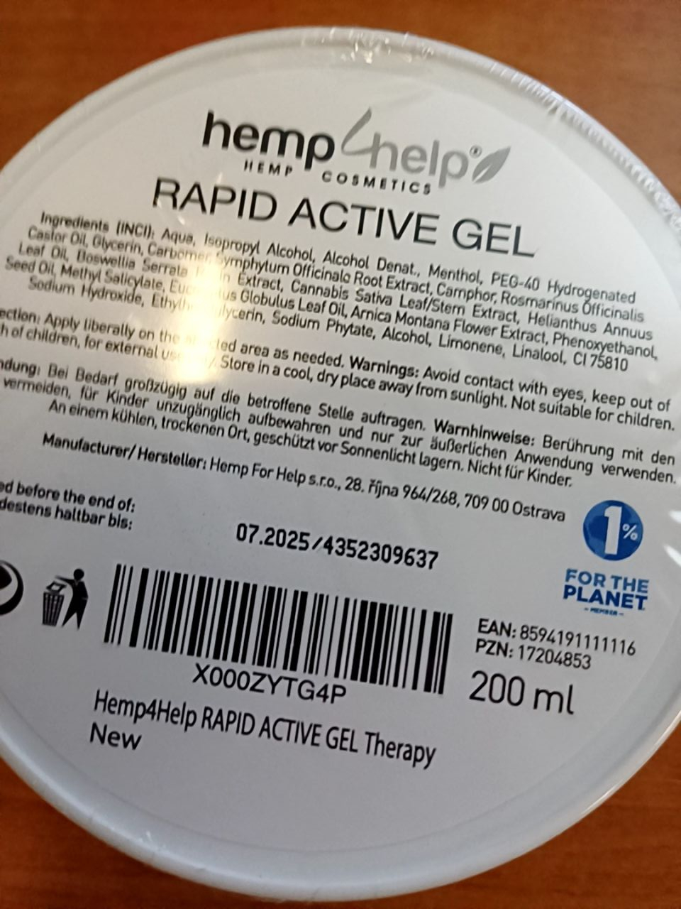 Bylinný gel na svaly, klouby a šlachy Rapid Active Gel 