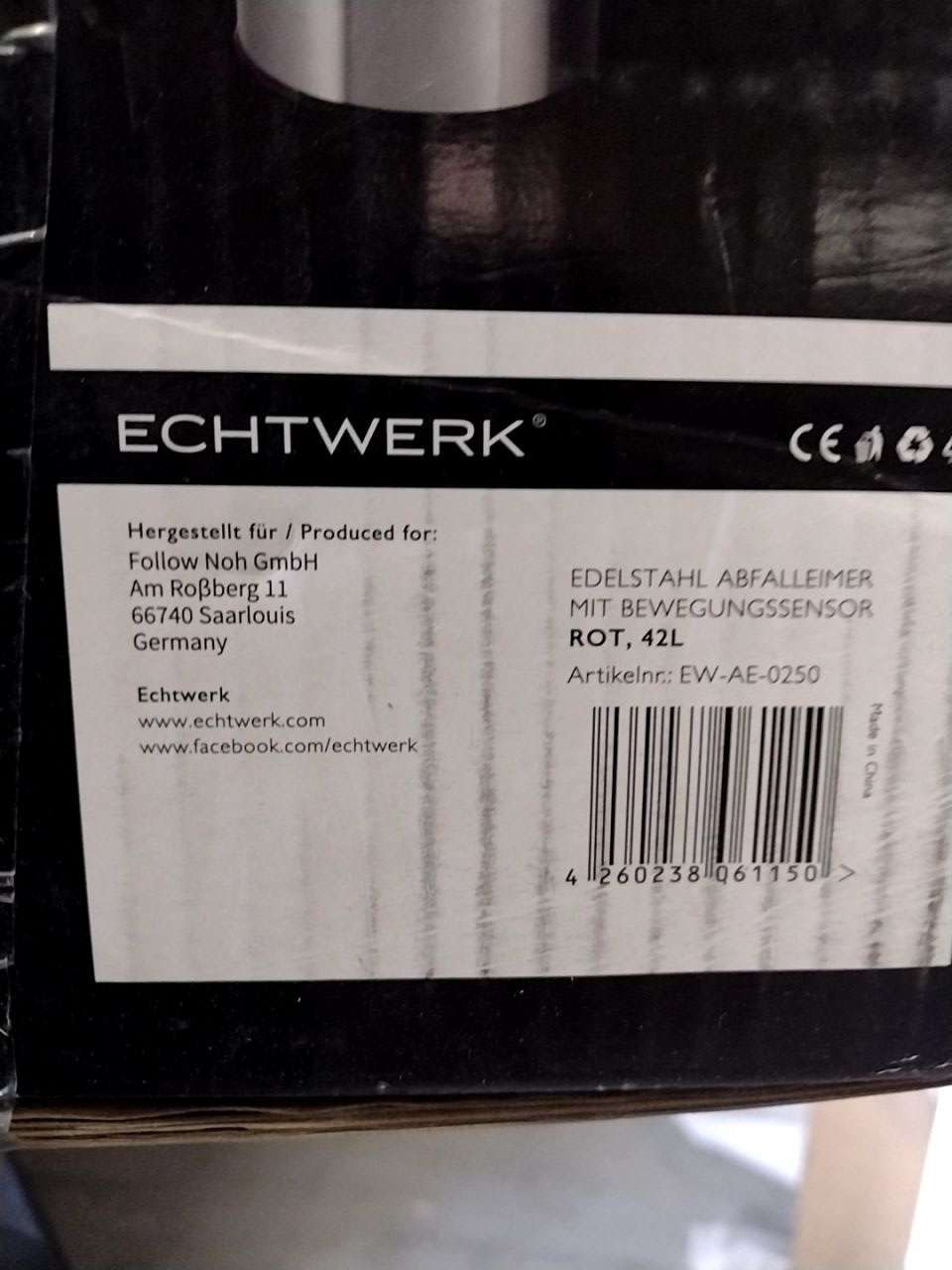 Koupelnový odpadkový koš 42 l Echtwerk EW-AE-0250