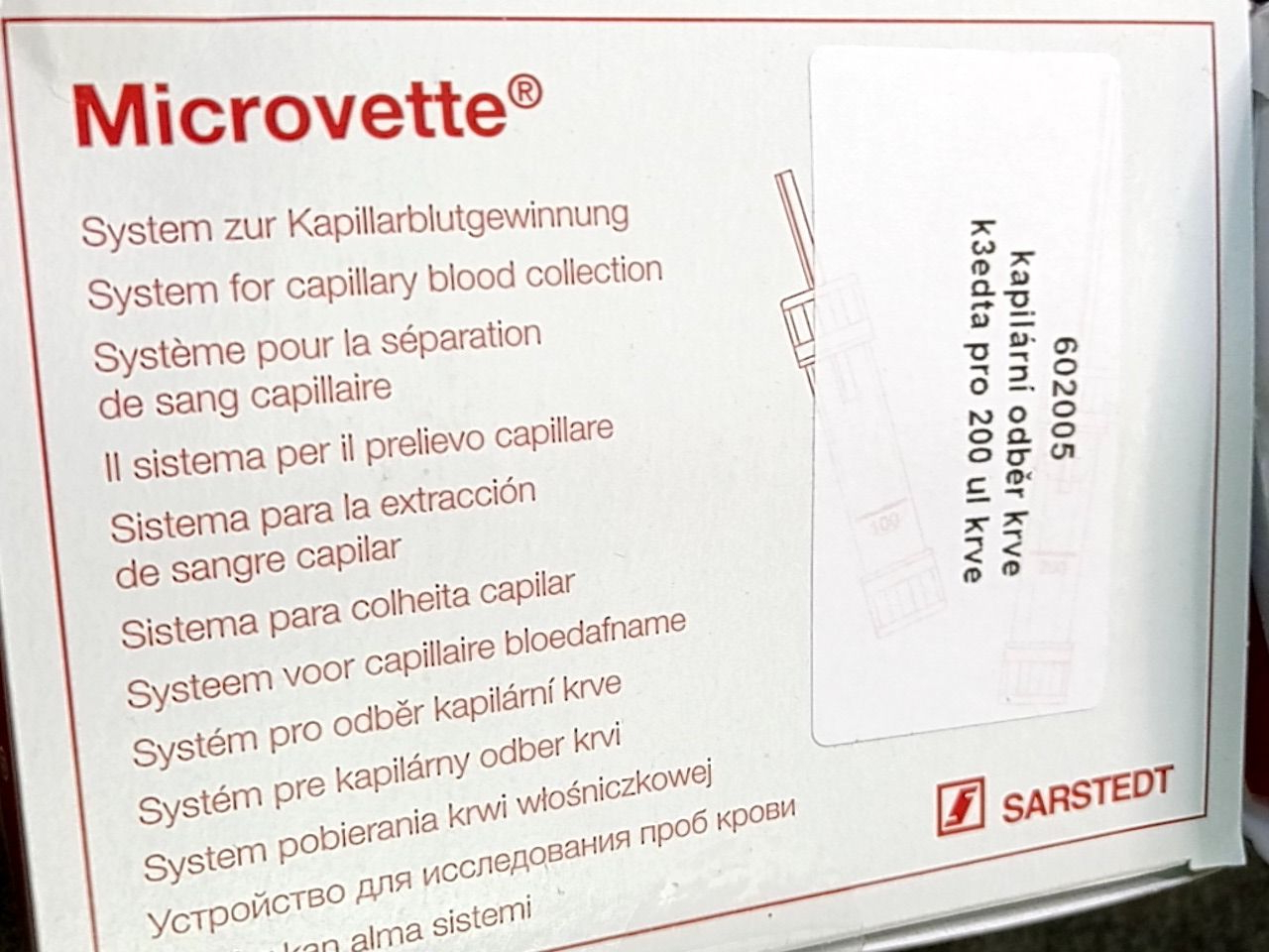 Systém pro odběr kapilární krve Microvette 