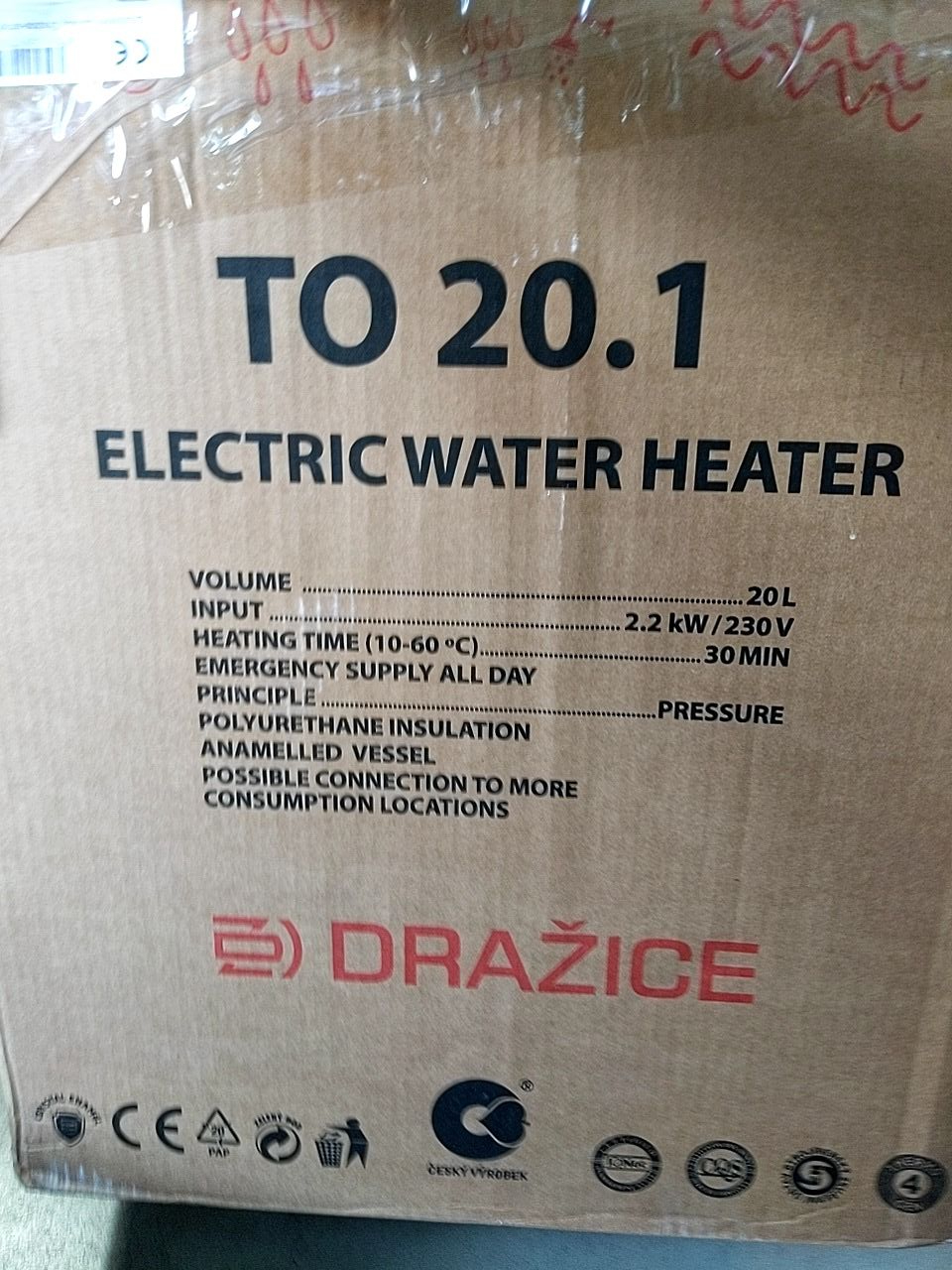 Elektrický ohřívač vody Dražice TO 20.1