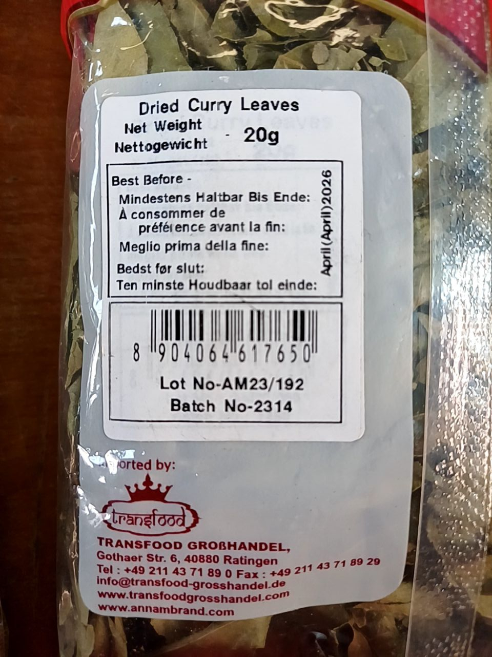 Sušené lístky curry Annam 