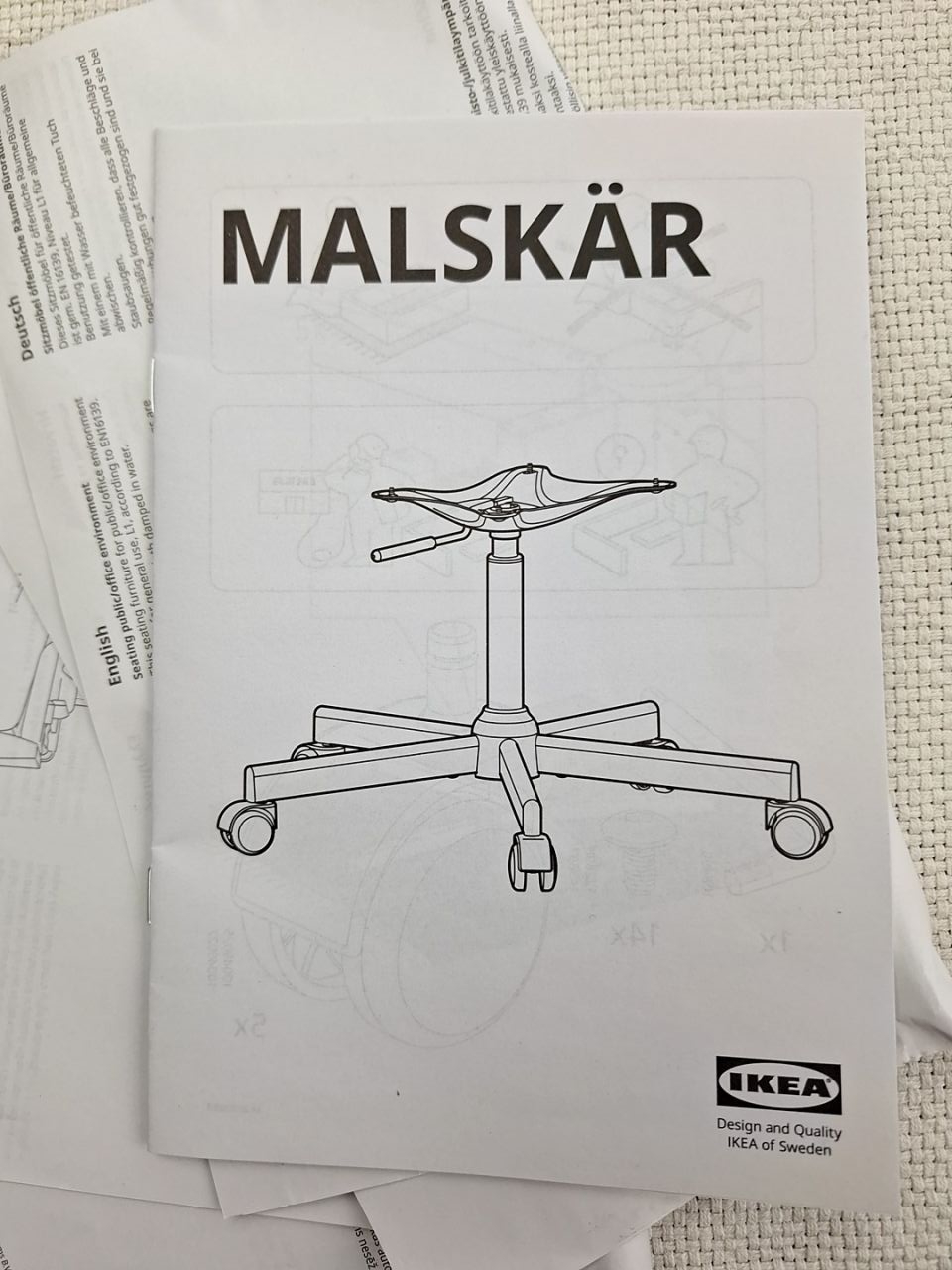 Pojízdný díl / sestava (kolečka) IKEA model MALSKAR na židli