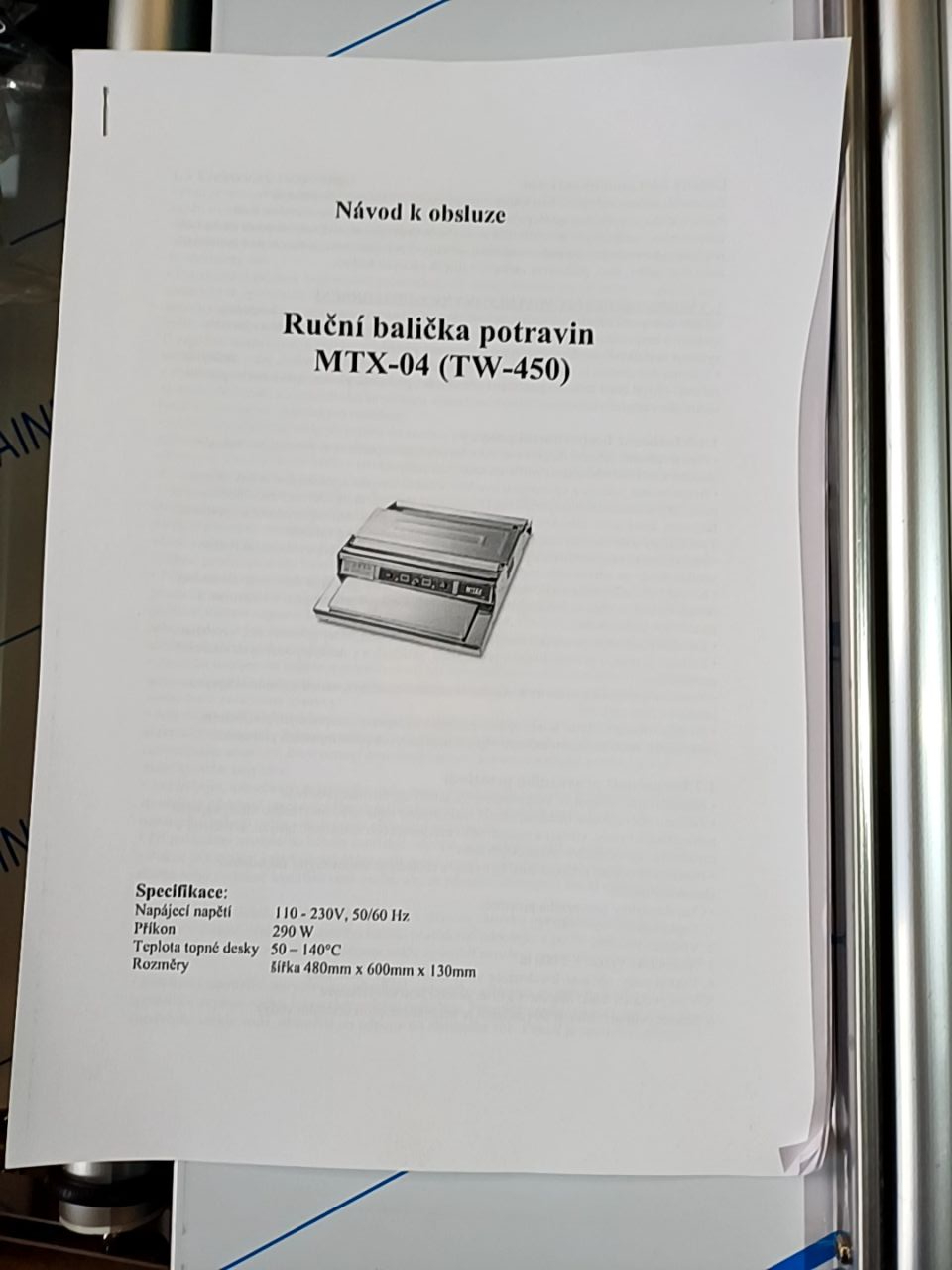 Ruční balička potravin Motex MTX-04