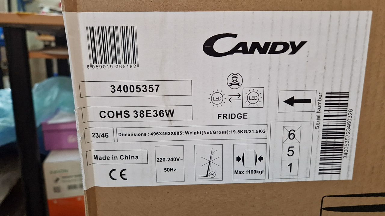 Chladnička Candy COHS 38E36W