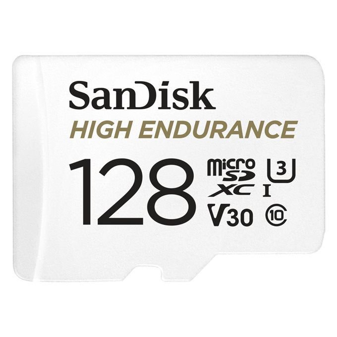 Paměťová karta SanDisk MicroSDXC 128GB High Endurance Video U3 V30 + SD adaptér 