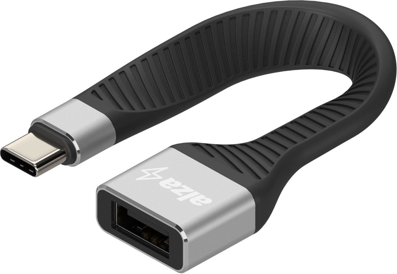 Redukce AlzaPower FlexCore USB-C 3.2 Gen 2 (M) to USB-A (F) černý 