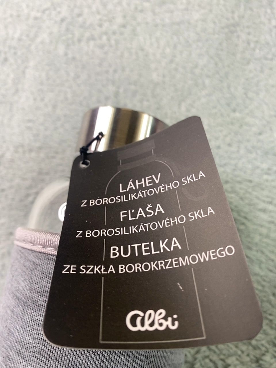 Skleněná lahev s neoprenovým obalem Albi šedá 720 ml