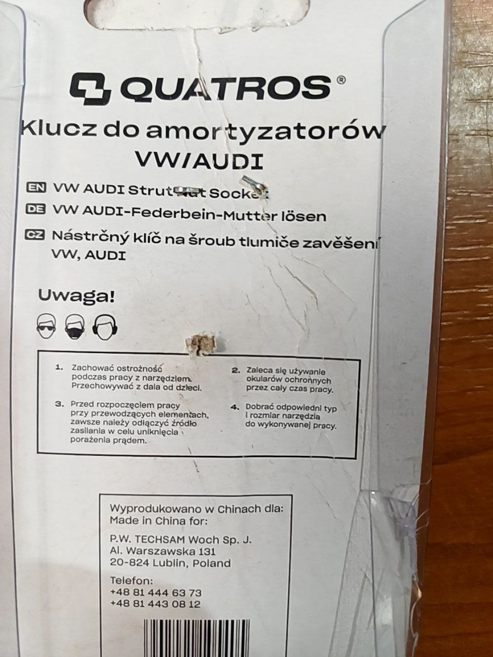 Nástrčný klíč na šroub tlumiče zavěšení VW, AUDI quatros 