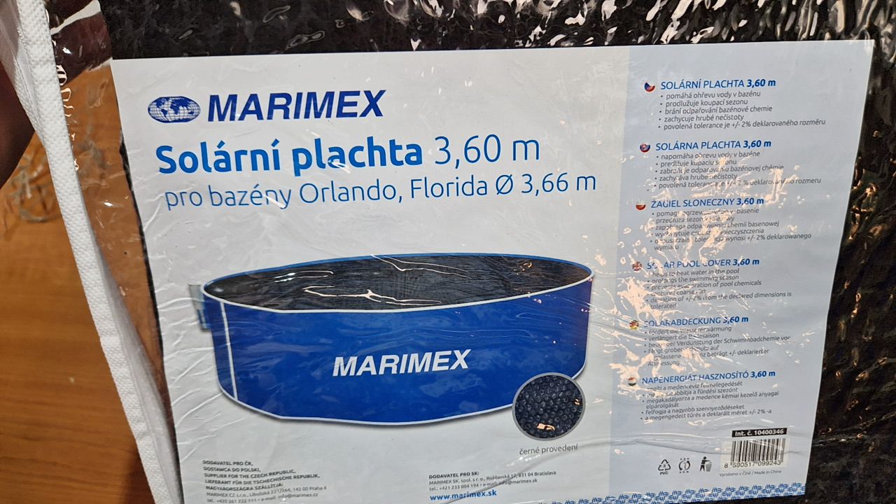 Solární plachta na bazén 3,6 průměr Marimex 